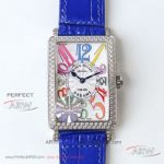 GF Factory Franck Muller Long Island Color Dreams 952QZ Blue Leather Strap Swiss Quartz Women's Watch